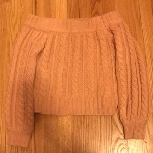 knit off the shoulder sweater
